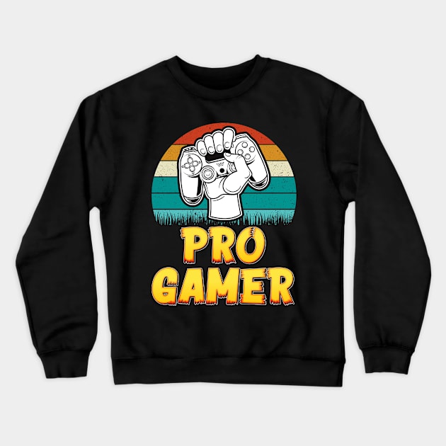Vintage Pro Gamer Retro Gaming T-shirt - Video Gamer Gift Crewneck Sweatshirt by RRADesign